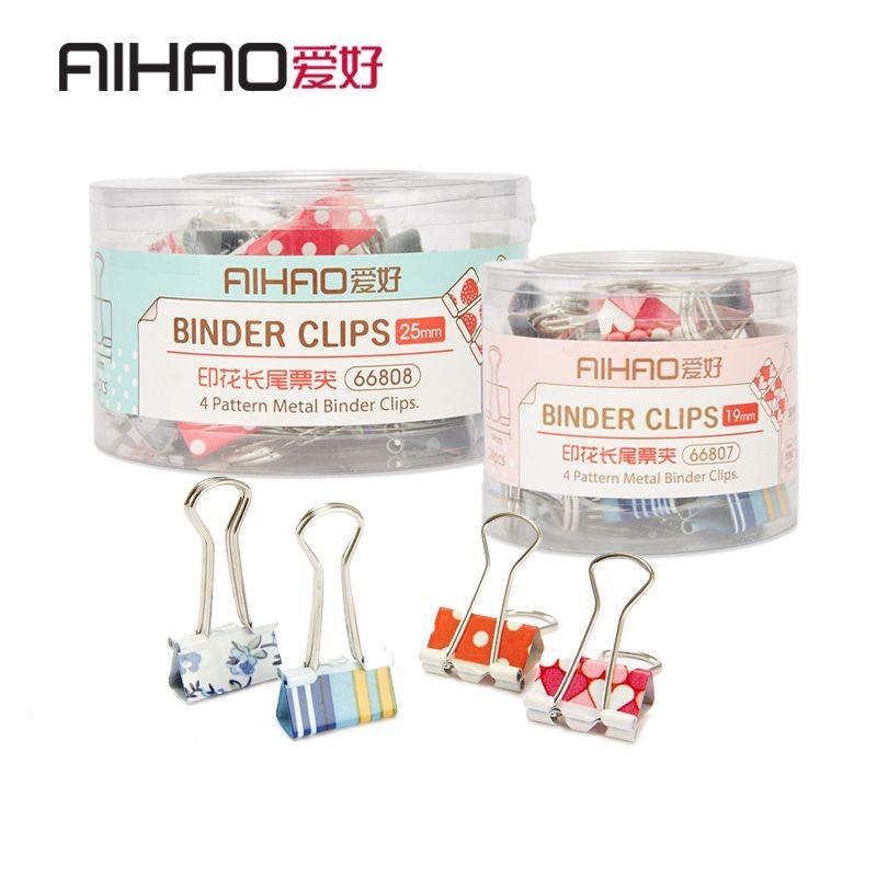爱好(AIHAO) 66804 长尾夹 25mm 48只/盒（单位：盒） 混色
