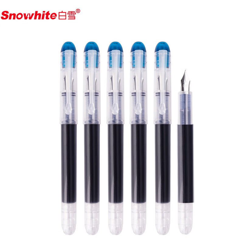 白雪（snowhite） FP20 免换墨囊钢笔 F尖 6支/袋（单位：袋） 墨蓝色