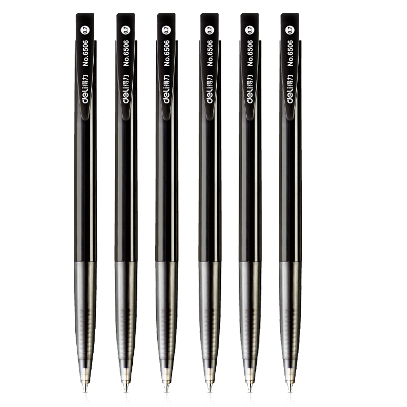 得力（deli） 6506 子弹头按动圆珠笔 0.7mm 60支/盒（单位：盒） 黑色