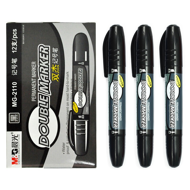 晨光（M&G） MG2110 双头粗杆记号笔 145mm（单位：盒） 12支/盒 黑色