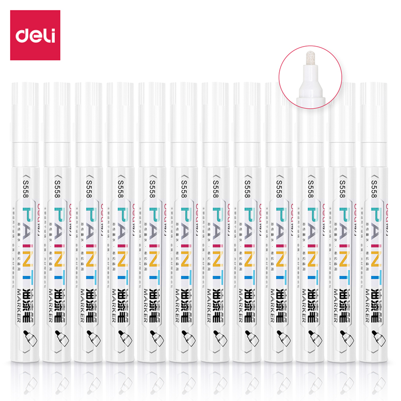 得力（deli） S558 记号笔 2.0mm 白色（单位：支） 白色