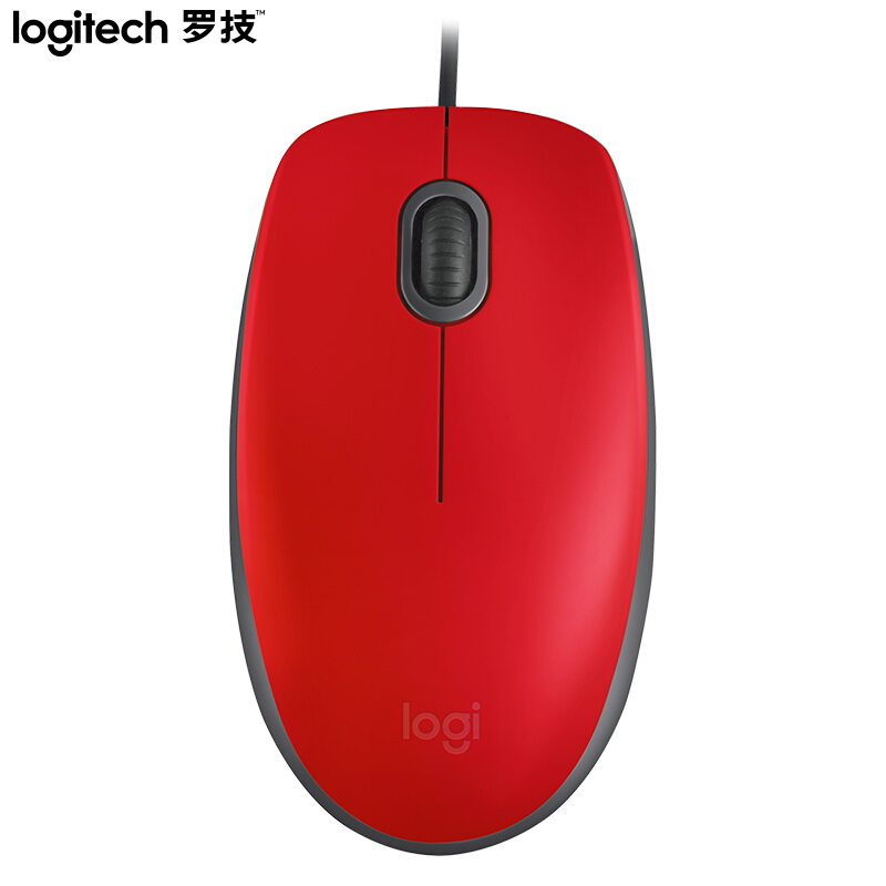 罗技(Logitech) 有线鼠标 M110 红色