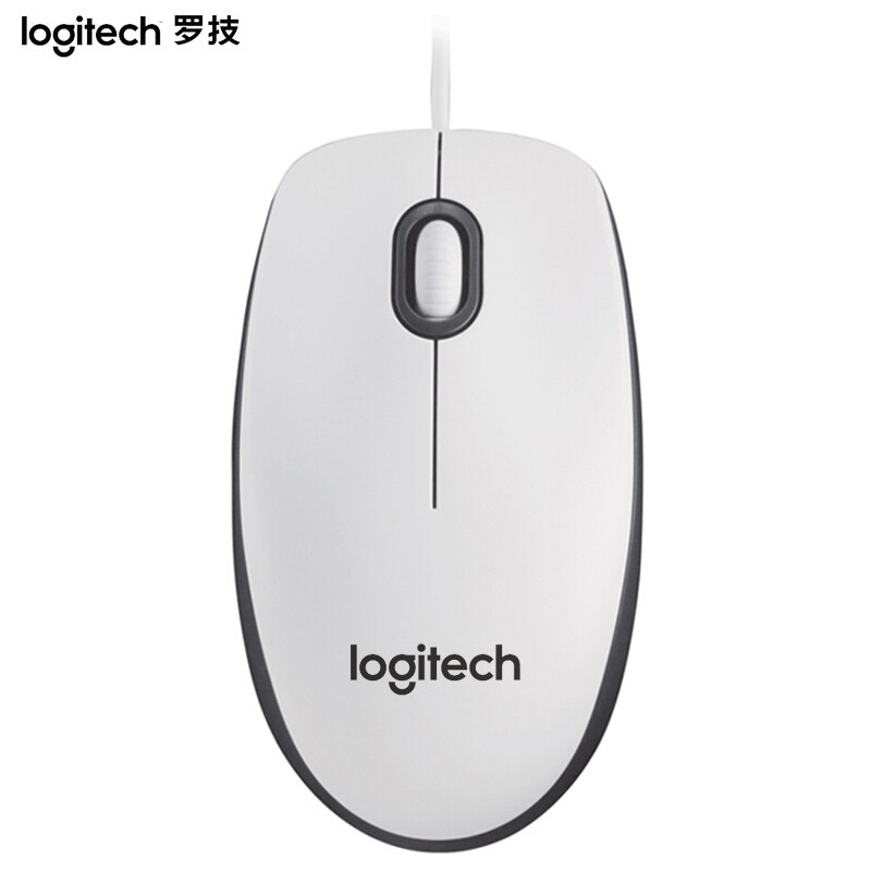 罗技(Logitech) 有线鼠标 M100R 白色
