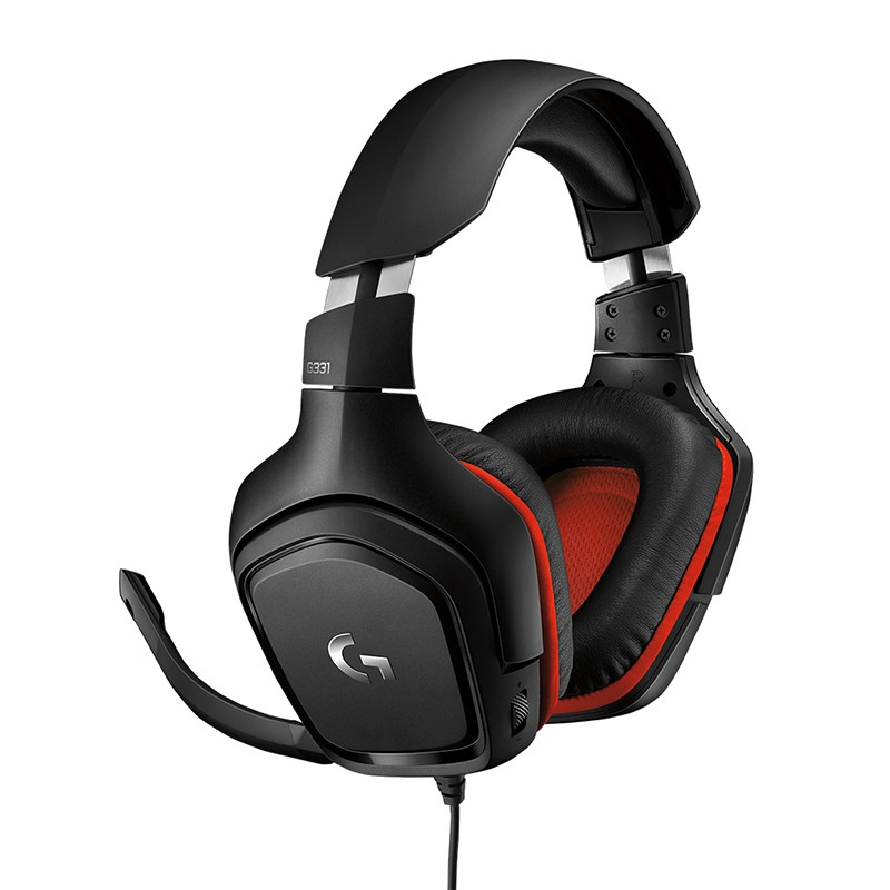 罗技(Logitech) 虚拟7.1环绕声立体声游戏耳机 G331 黑色