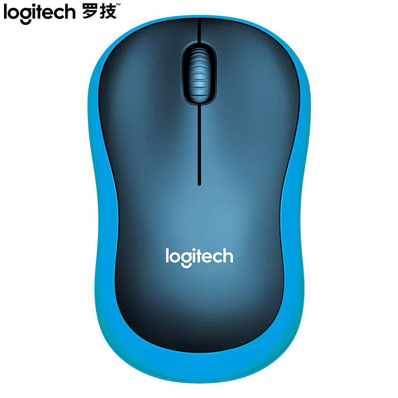 罗技（Logitech） M185 无线鼠标（单位：个） 带无线2.4G接收器 黑色蓝边