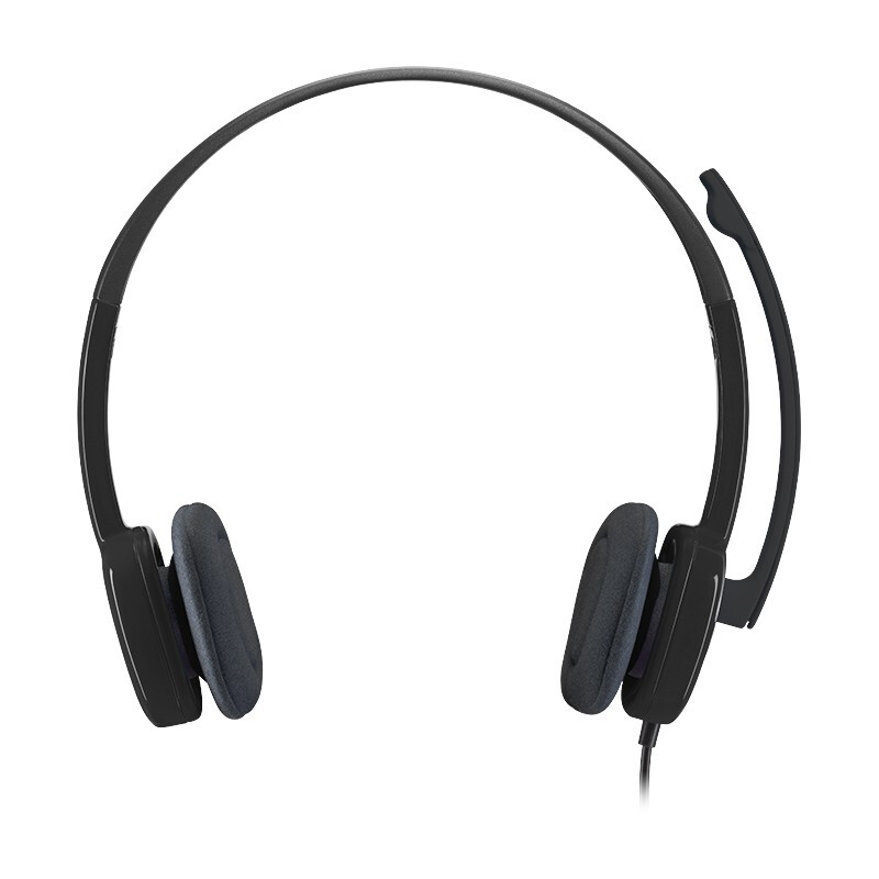 罗技(Logitech) 头戴式有线降噪二合一耳麦 H151 黑色