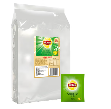 立顿（Lipton）绿茶 茶包茶叶 休闲居家旅行办公室茶饮 茶碎袋泡茶 （独立包装）E80绿茶2g*80包