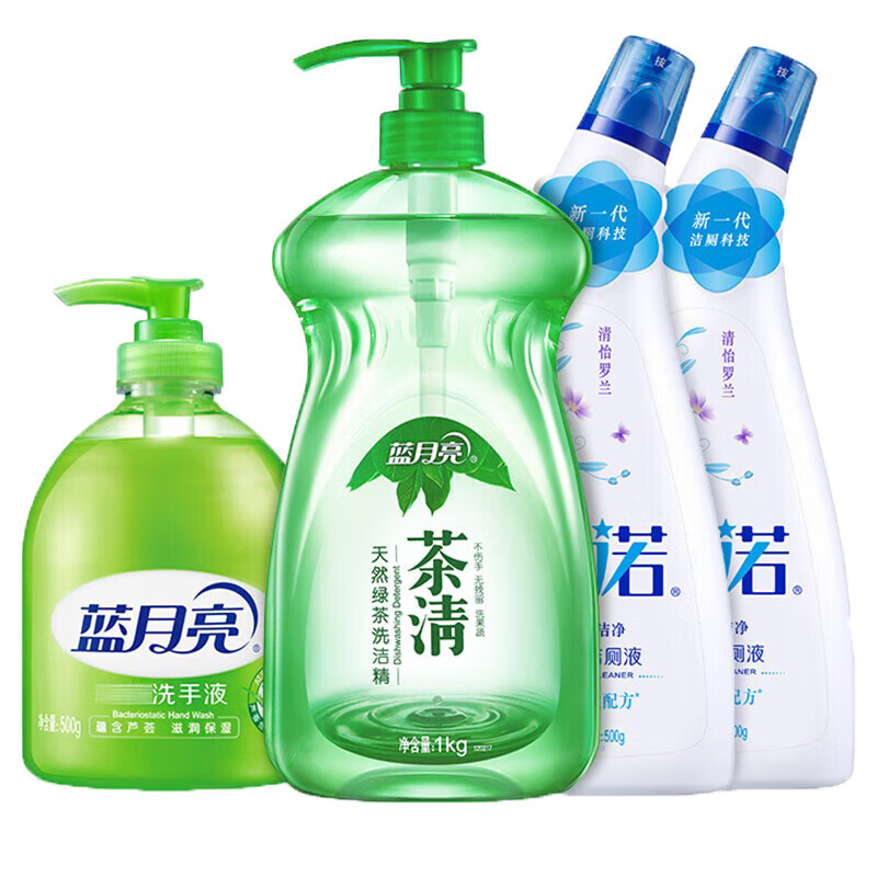 蓝月亮 LYLCWZH 厨卫组合 洗洁精1kg+洁厕500g*2+洗手液500g（单位：套） 新老包装随机发货